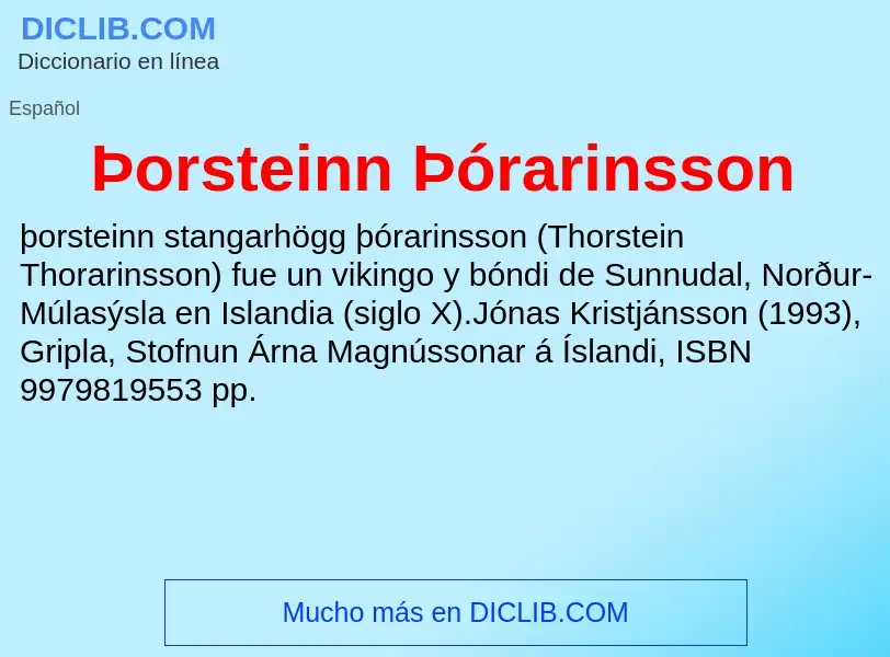 Was ist Þorsteinn Þórarinsson - Definition