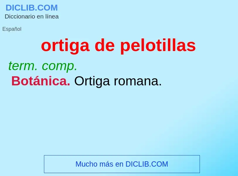 What is ortiga de pelotillas - meaning and definition