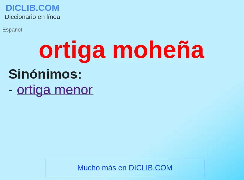 What is ortiga moheña - meaning and definition