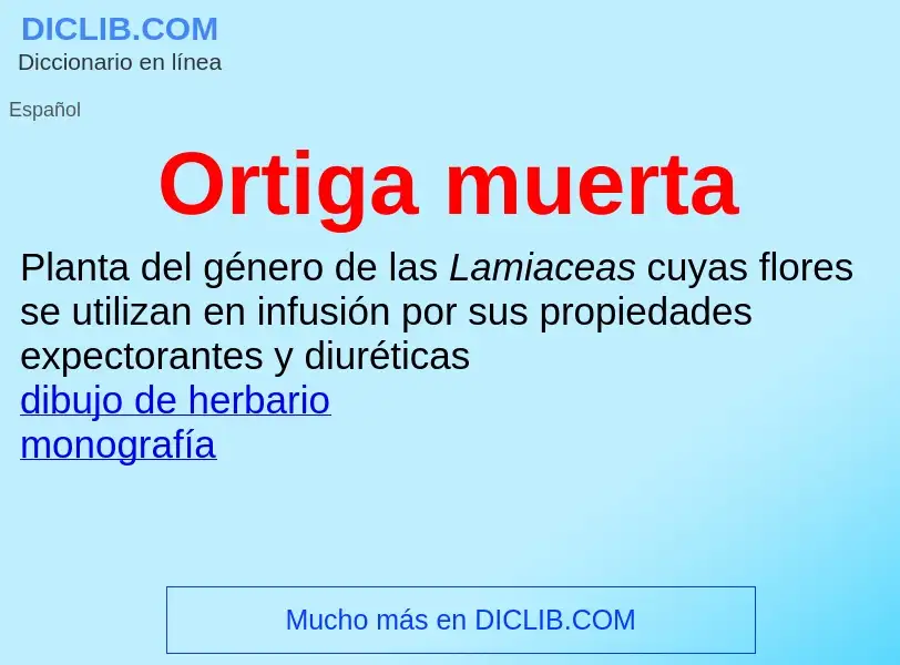 What is Ortiga muerta - meaning and definition