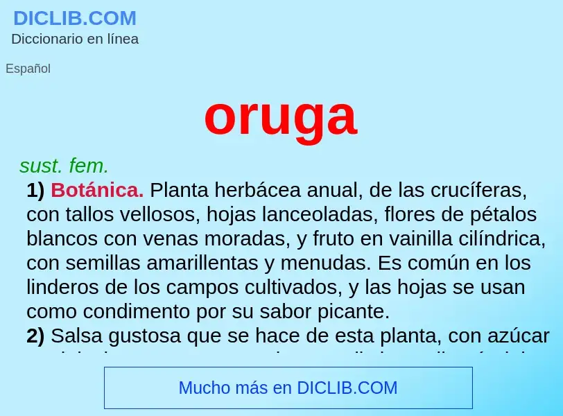 What is oruga - meaning and definition