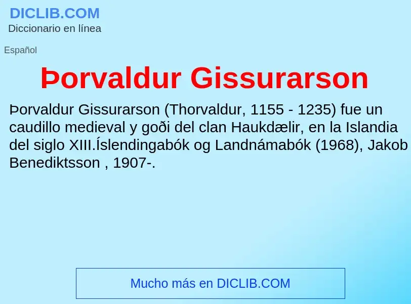 Qu'est-ce que Þorvaldur Gissurarson - définition