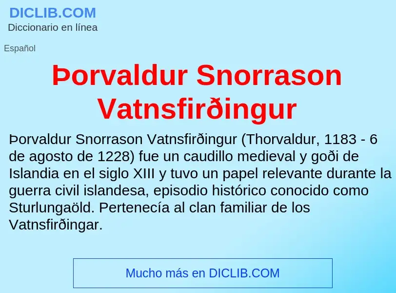 Что такое Þorvaldur Snorrason Vatnsfirðingur - определение