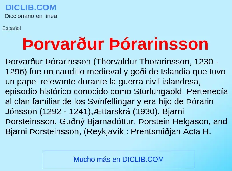 Τι είναι Þorvarður Þórarinsson - ορισμός