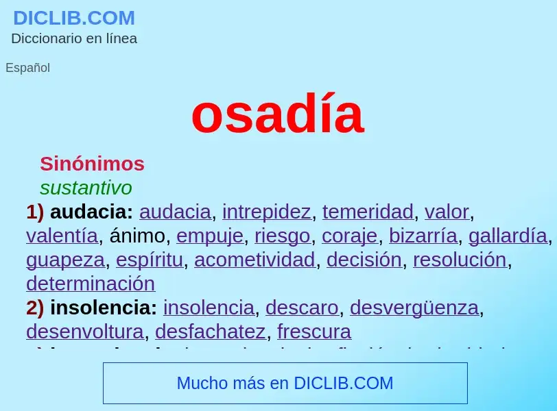 Wat is osadía - definition