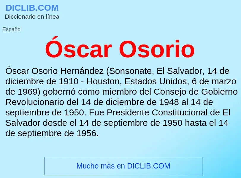 O que é Óscar Osorio - definição, significado, conceito