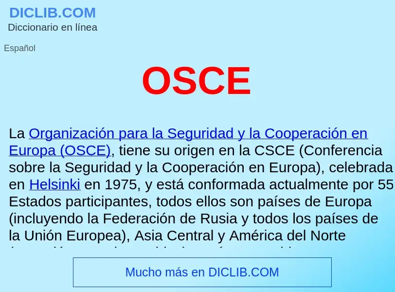 ¿Qué es OSCE ? - significado y definición