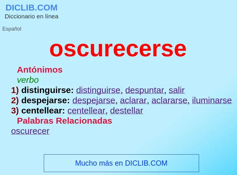 Wat is oscurecerse - definition