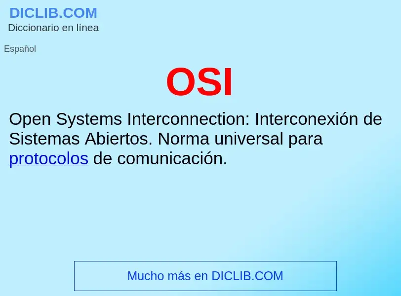 O que é OSI - definição, significado, conceito