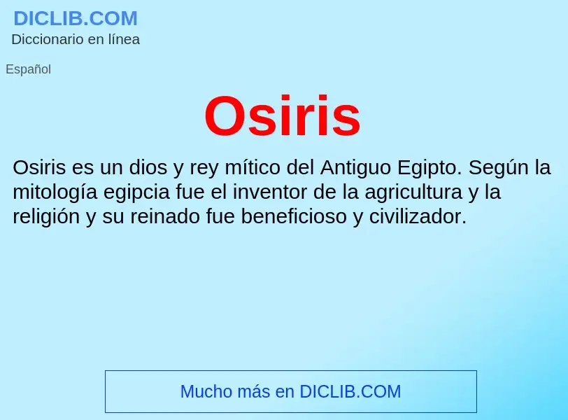 ¿Qué es Osiris? - significado y definición