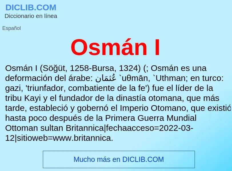 Was ist Osmán I - Definition