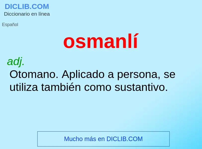 Was ist osmanlí - Definition