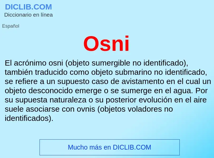 Wat is Osni - definition