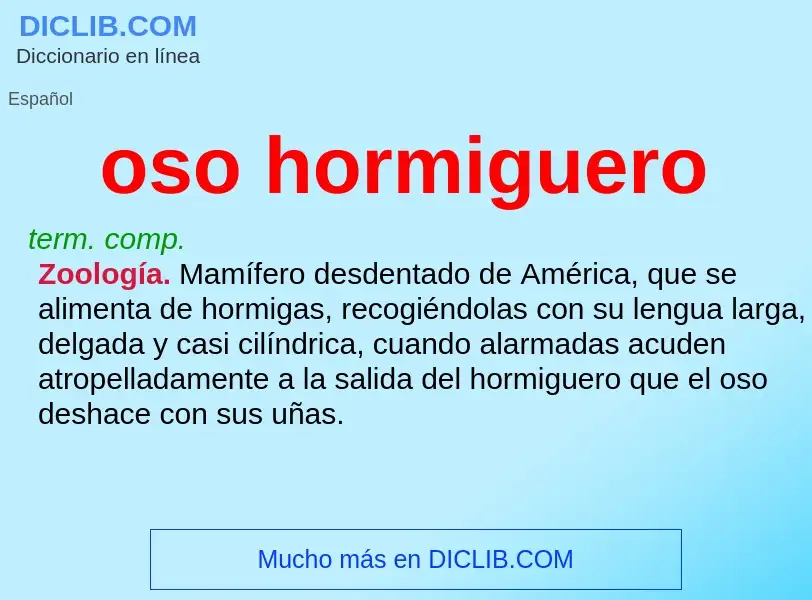 What is oso hormiguero - meaning and definition