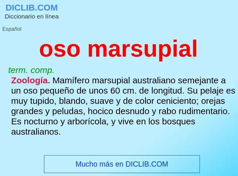 Wat is oso marsupial - definition