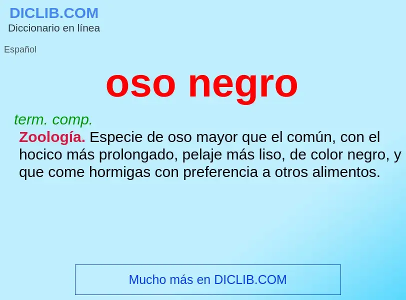 Che cos'è oso negro - definizione