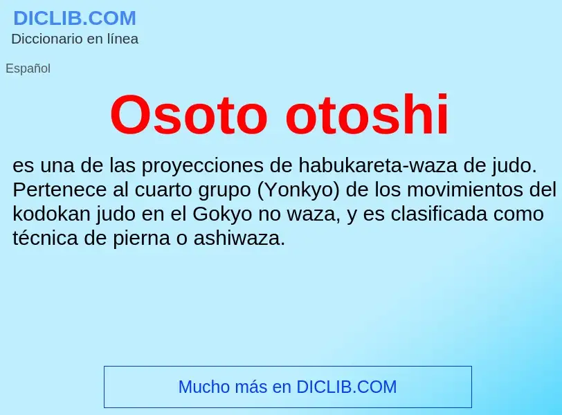 Что такое Osoto otoshi - определение