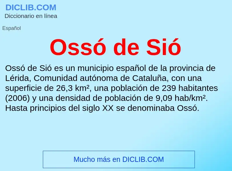 ¿Qué es Ossó de Sió? - significado y definición