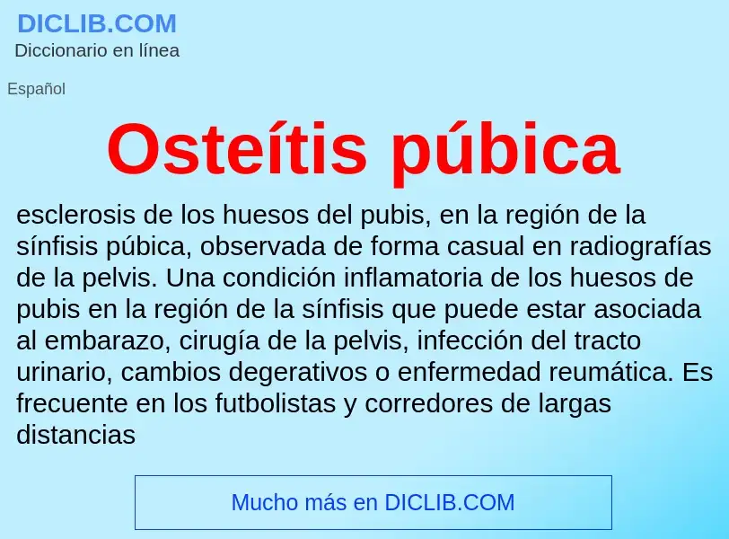 ¿Qué es Osteítis púbica? - significado y definición