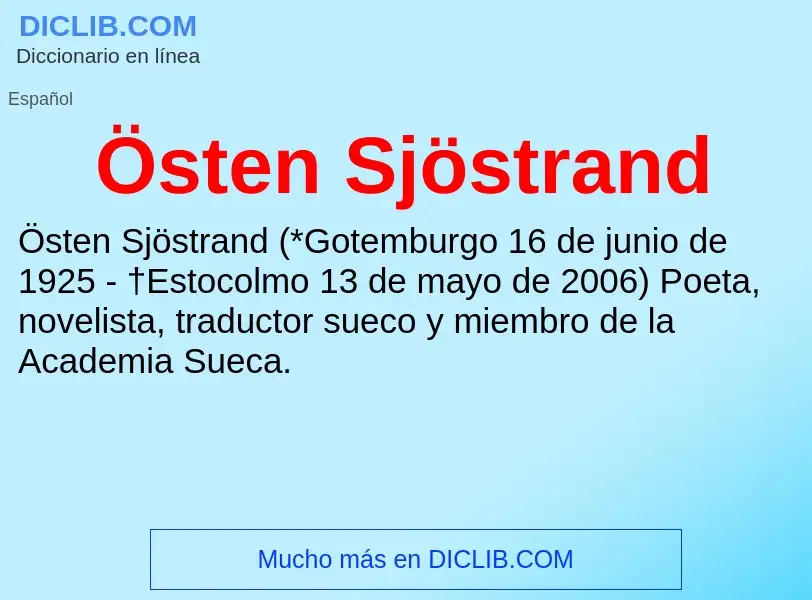 O que é Östen Sjöstrand - definição, significado, conceito