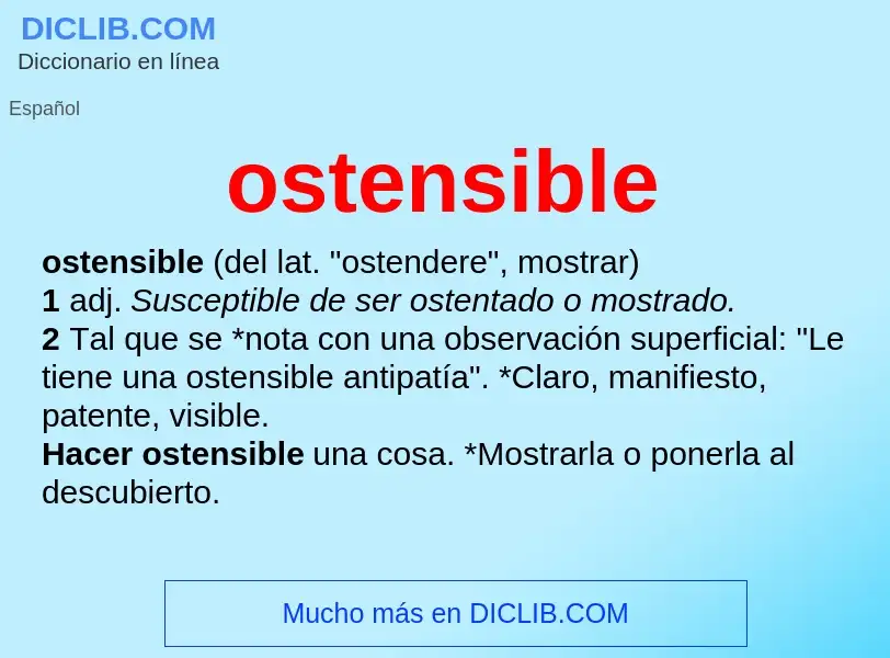 ¿Qué es ostensible? - significado y definición