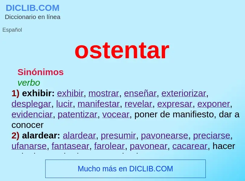 What is ostentar - meaning and definition