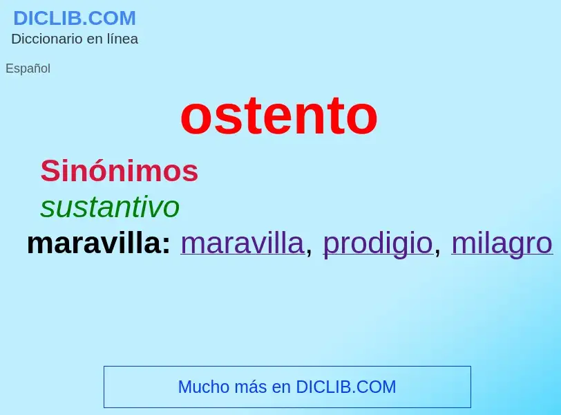 What is ostento - meaning and definition