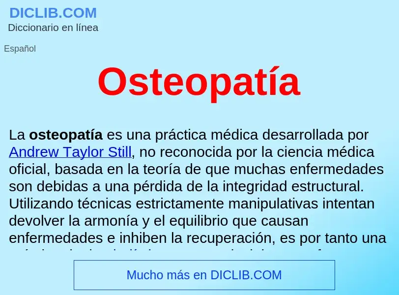 Что такое Osteopatía  - определение