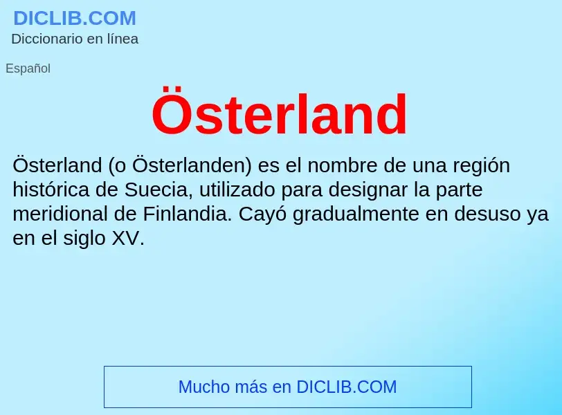 Wat is Österland - definition