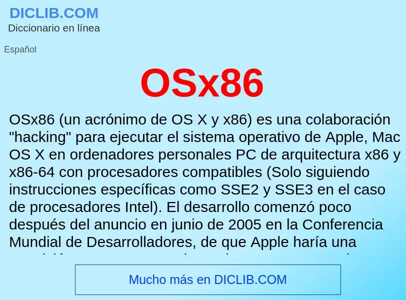 ¿Qué es OSx86? - significado y definición