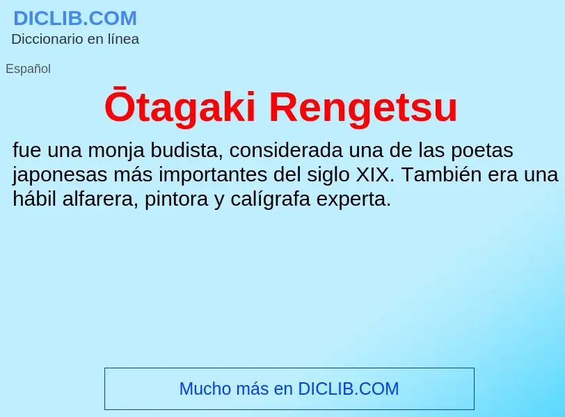 O que é Ōtagaki Rengetsu - definição, significado, conceito