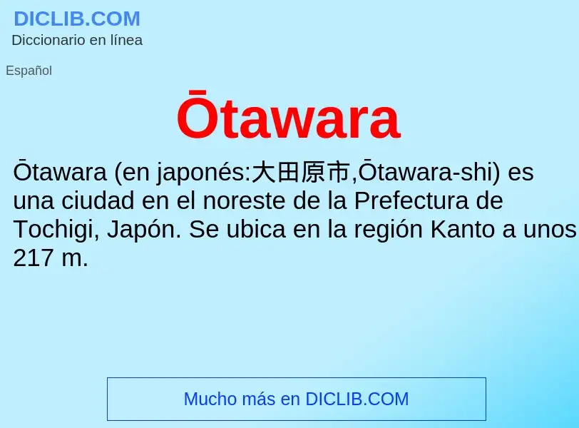 What is Ōtawara - meaning and definition