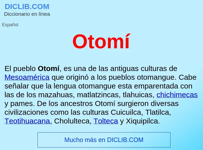 ¿Qué es Otomí ? - significado y definición