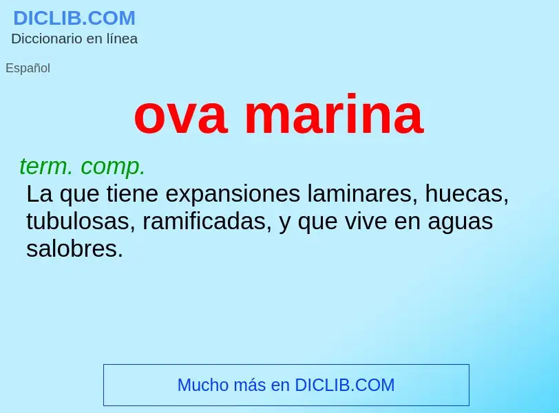 ¿Qué es ova marina? - significado y definición