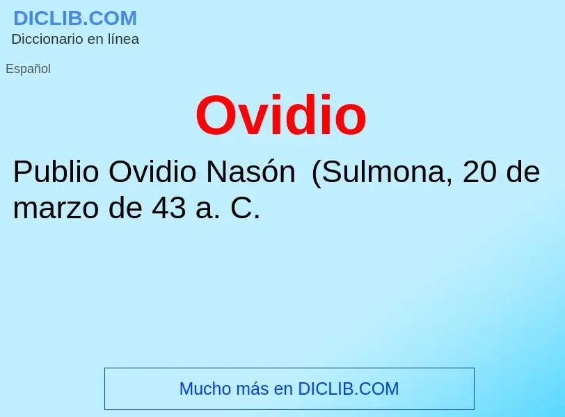 ¿Qué es Ovidio? - significado y definición