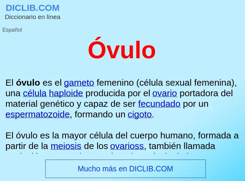 Was ist Óvulo  - Definition