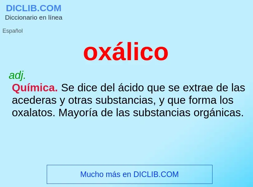 Was ist oxálico - Definition