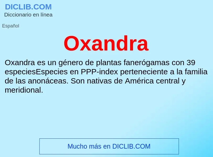 What is Oxandra - definition