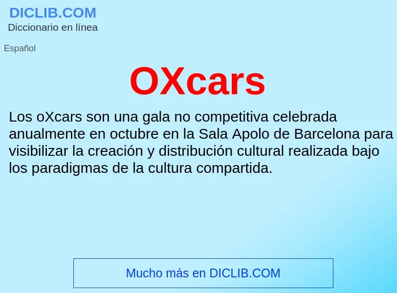 ¿Qué es OXcars? - significado y definición