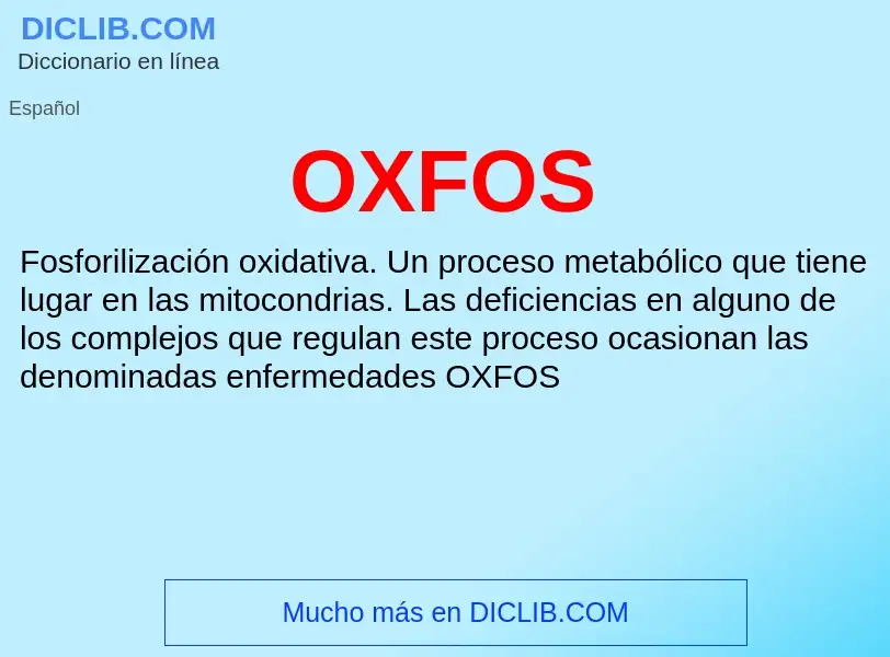 ¿Qué es OXFOS? - significado y definición