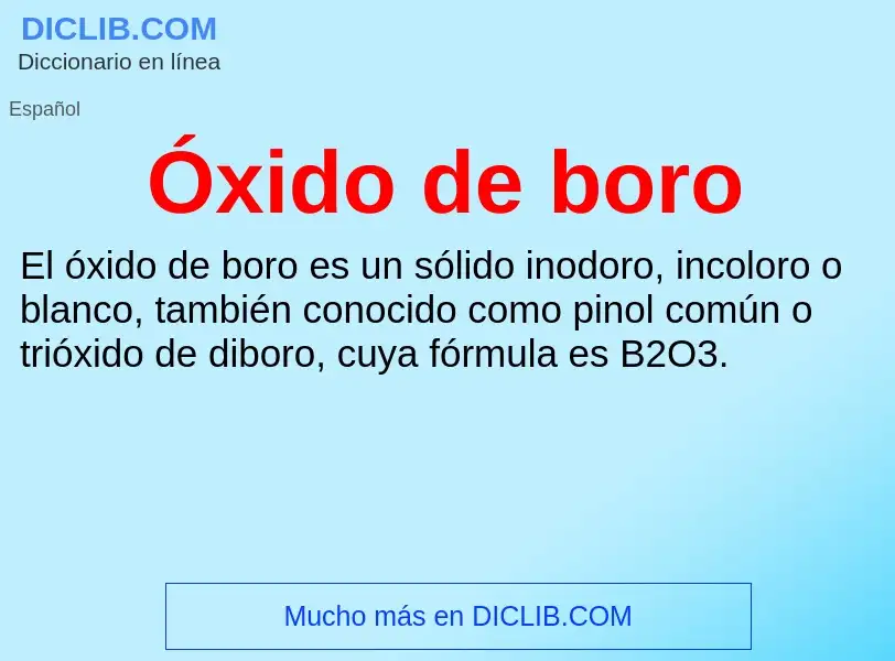 O que é Óxido de boro - definição, significado, conceito