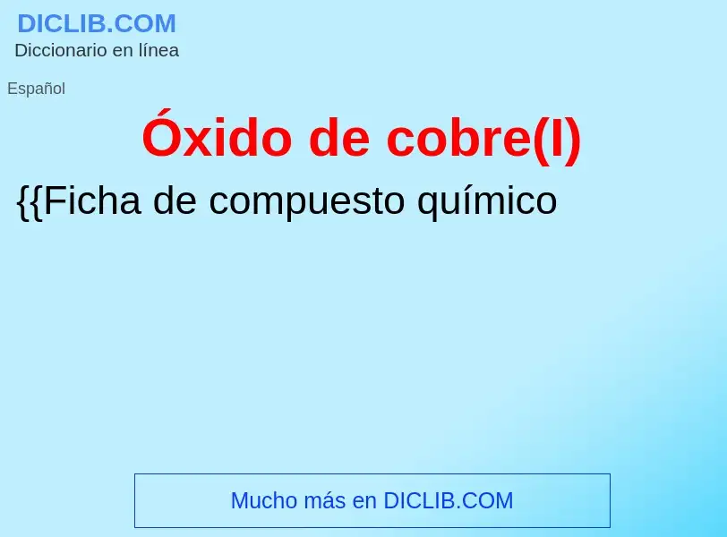 O que é Óxido de cobre(I) - definição, significado, conceito