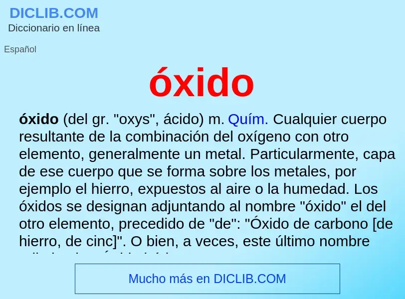 Was ist óxido - Definition