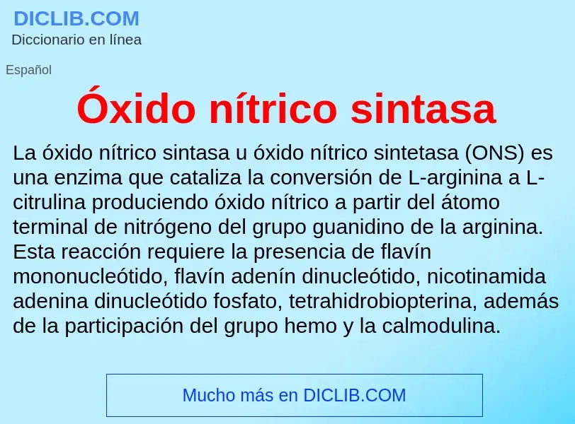 Wat is Óxido nítrico sintasa - definition