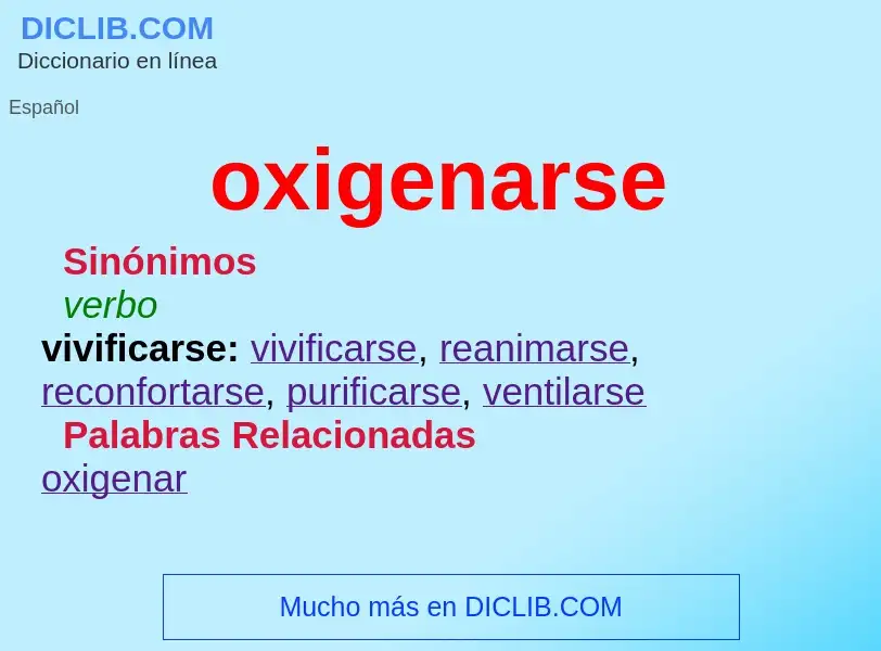 O que é oxigenarse - definição, significado, conceito