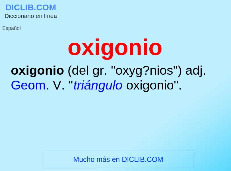 Che cos'è oxigonio - definizione