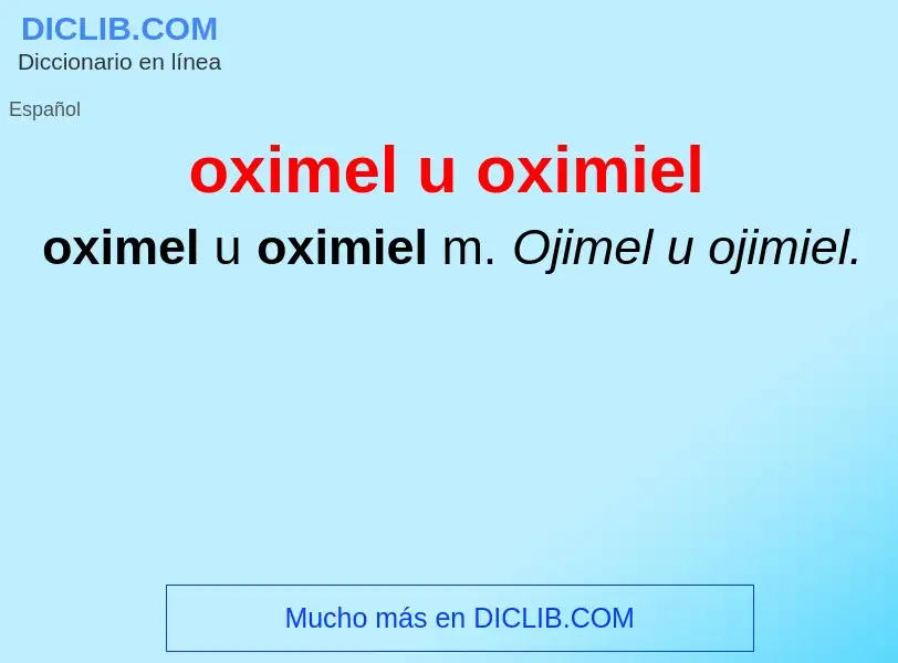 Τι είναι oximel u oximiel - ορισμός