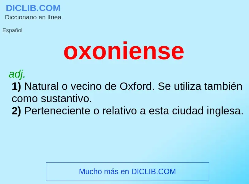 What is oxoniense - definition