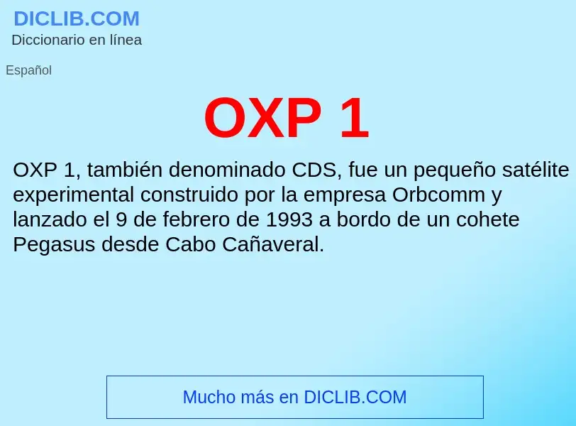 ¿Qué es OXP 1? - significado y definición