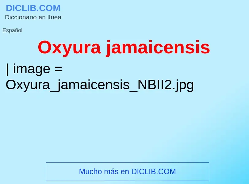 Che cos'è Oxyura jamaicensis - definizione